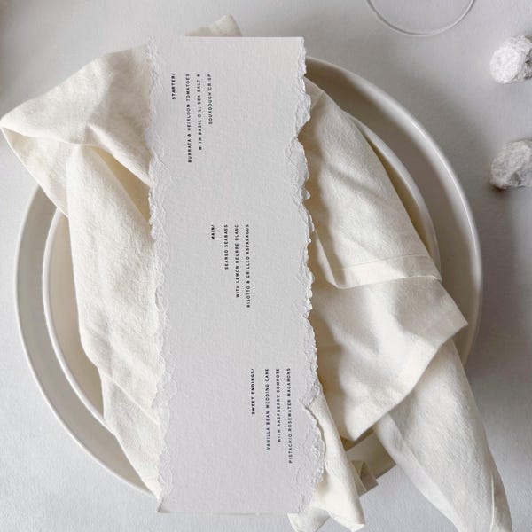 Modèle de Menu de mariage Bords décorés : design minimaliste sur toile (imprimable)