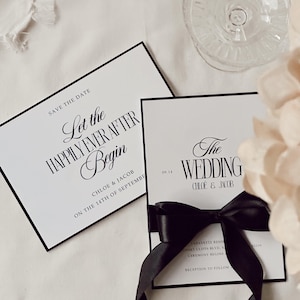 Elegante minimalistische huwelijksuitnodiging | Digitale huwelijksuitnodiging direct downloaden | Tijdloze huwelijksuitnodiging