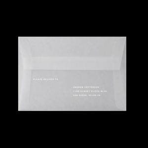 Custom Printed Vellum Envelope A7 White Ink | Minimalist Wedding ...