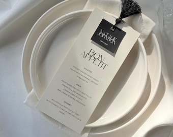 Elegant Wedding Menu Template: Black and White Design (Digital Download)