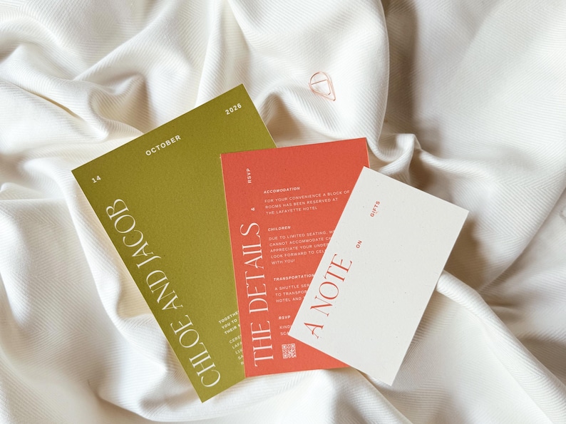 Modern Green Wedding Invitation Suite: Editable Canva Template (Digital Download) image 2