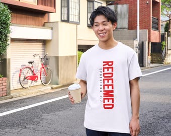 Redeemed Tee, Men Christian T-Shirt, Faith Tee, Scripture Shirt, Christian Gift for Men, Bible Verse Tee