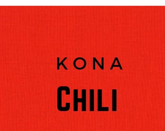 Kona Cotton Chili red cotton quilting fabric, Robert Kaufman, sold by Half Yard, solid color 29, 100% Quilters Cotton K001-1838