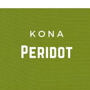 Peridot Green Solid Kona Cotton quilting fabric, Robert Kaufman Fabrics, solid color 317 100% Quilters Cotton K001-317 Peridot Green Fabric