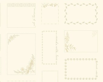 Bluebird by Edyta Sitar, Color - Cream, Pattern - Made With Love, 1/2 yd, by Andover Fabrics, A-9851-L, Quilt Label Fabric