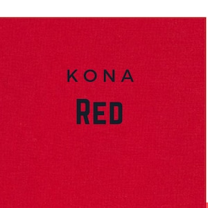 Red Kona Cotton quilting fabric 1/2 yard Robert Kaufman, solid color 1308, 100% Quilters Cotton K001-1308