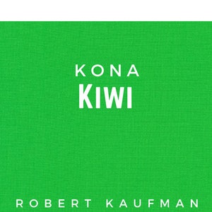 Kiwi Solid Kona Cotton quilting fabric, Robert Kaufman Fabrics, solid color 1188 100% Quilters Cotton K001-1188 Kiwi Green Fabric