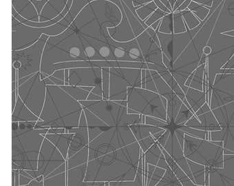 Inky Sun Print 2018 Compass Alison Glass 1/2 yd, a gray blender or background fabric - Sunprint 8673-C
