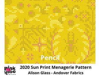 Pencil Sun Print 2020 Menangerie Pattern by Alison Glass 1/2 yd, a great blender fabric - Sunprint by Andover Fabrics 9387-Y