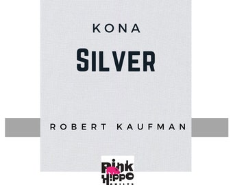 Silver, Kona Cotton Solid Fabric, Robert Kaufman, sold by Half Yard, Silver gray, K001-1333,  100% Quilters Cotton