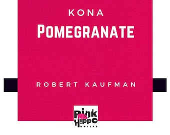 Pomegranate Kona Solid Kona Cotton quilting fabric, Robert Kaufman Fabrics, solid color 1295, 100% Quilters Cotton K001-1295 Pink Fabric