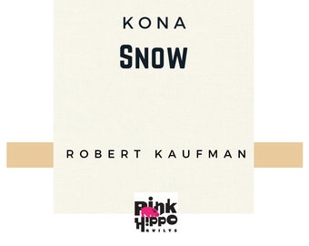 Snow Kona quilting fabric, Robert Kaufman, sold by the Half Yard, 100% Quilters Cotton color white K001-1339