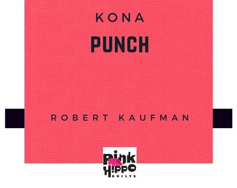 Punch Kona Cotton quilting fabric 1/2 yard Robert Kaufman, solid color 447, 100% Quilters Cotton K001-447 pink fabric