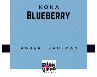 Blueberry Solid Kona Cotton Fabric, Robert Kaufman Fabrics, K001-277,  Blueberry Blue Blue Fabric 100% Quilters Cotton color 277