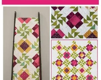 Morning Glory Quilt Pattern by Vanessa Christenson, V and Co., Finished size: 51" x 68", skill level advanced beginner,  pattern only