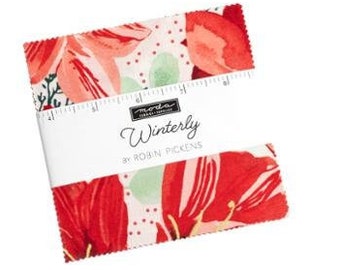 Winterly Charm Pack 48760PP Moda Precuts, 42 5-inch Squares Charm Pack, Robin Pickens