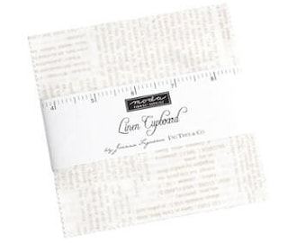 Linen Cupboard Charm Pack by Fig Tree Co, Moda Fabrics, Moda Precuts, 42 5-inch Squares Charm Pack 20480PP