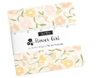 Flower Girl Charm Pack 31730PP by My Sew Quilty Life, Moda Fabrics, Moda Precuts, 42 5-inch Squares Charm Pack