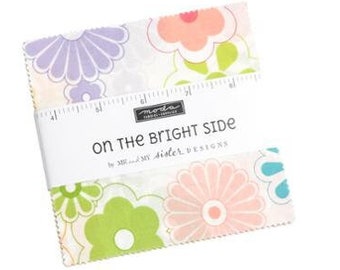On The Bright Side Charm Pack 22460PP by Me and My Sister Designs, Moda Fabrics, Moda Precuts, 42 5-inch Squares Charm Pack