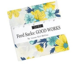 Feed Sacks Good Works by Linzee McCray for Moda, Charm Bundle for Moda Fabric, 42 pieces, 23350PP