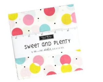 Sweet And Plenty Charm Pack by Me and My Sister Designs, Moda Fabrics, Moda Precuts, 42 5-inch Squares Charm Pack, 22450PP