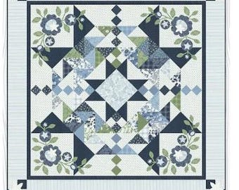 By The Shore Quilt Pattern by The Quilt Factory, Project Size: 57 x 57 table topper, QF-2119