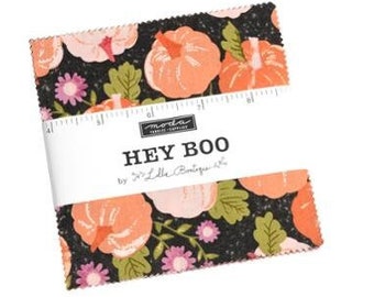 Hey Boo Charm Pack 5210PP by Lella Boutique, Moda Fabrics, Moda Precuts, 42 5-inch Squares Charm Pack