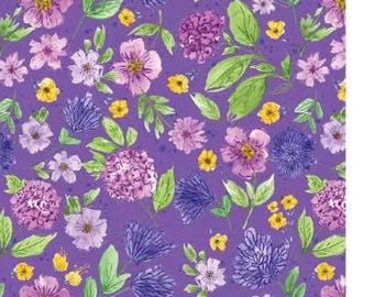 108" Wide Back Plum Petals Floral WIDE BACK WB15648 Violet by Diane Labombarbe for Riley Blake Designs, 3 yard package