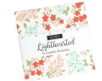 Lighthearted Charm Pack by Camille Roskelley, Moda Fabrics, Moda Precuts, 42 5-inch Squares Charm Pack, 55290PP