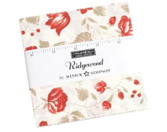 Ridgewood Charm Pack by Minick & Simpson, Moda Fabrics, Moda Precuts, 42 5-inch Squares Charm Pack, 14970PP