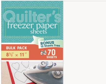 Quilter's Freezer Paper Sheets, Bulk Pack 70 Sheets, 8 1/2" x 11"