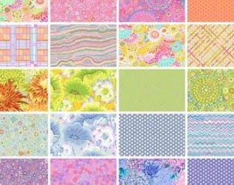Classics Plus - 5" Charm Pack - Sorbet || Classics Plus Pre-Cuts - By Kaffe Fassett Collective For Free Spirit Fabrics FB6CPGP.SORBET