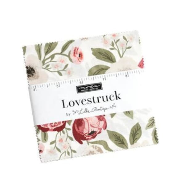 Lovestruck Charm Pack by Lella Boutique, Moda Fabrics, Moda Precuts, 42 5-inch Squares Charm Pack, 5190PP
