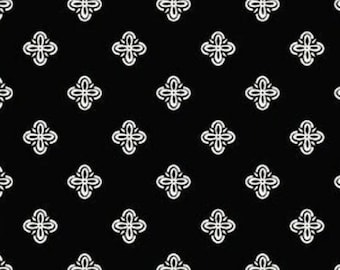 Black Fleur Noire Fancy Diamonds quilters cotton by the half yard, Designer: My Mind's Eye, Riley Blake Fabrics C12523-BLACK