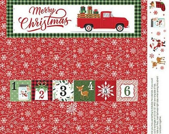 The Magic of Christmas Advent Calendar Panel by Lori Whitlock and Riley Blake Designs - DIY Advent Calendar, 100% Cotton  P13648