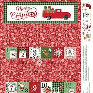 The Magic of Christmas Advent Calendar Panel by Lori Whitlock and Riley Blake Designs - DIY Advent Calendar, 100% Cotton  P13648