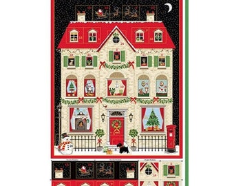 Town House Advent Calendar Panel  Color: Multi, 100% Cotton  (approximately 22" x 44") reuseable diy calendar