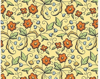 Scary Scraps Floral Yellow by J Wecker Frisch for Riley Blake, C17608-Yellow, 100% cotton, sold by the half yard