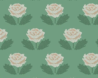 New Dawn Stitch Green quilters cotton by the half yard - Citrus & Mint Designs for Riley Blake Fabrics, C9852-GREEN