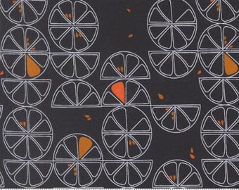 Balisong Midnight 11661 12, Designed by Zen Chic for Moda Fabrics -sold by the half yard, Lemon Slice Novelty