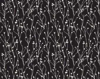 Classic Caskata Twigs Black- Half Yard 100% quilters cotton - Riley Blake Designs, C10384-Black, sold by 1/2 yard