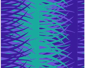 Grass - Blue - A New Leaf by Jane Sassaman for Free Spirit Fabrics, Cotton quilting fabric, 100% Quilters Cotton PWJS144.BLUE