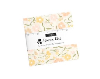 Flower Girl Charm Pack 31730PP by My Sew Quilty Life, Moda Fabrics, Moda Precuts, 42 5-inch Squares Charm Pack