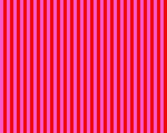 Peony Tent Stripes by Tula Pink True Colors All Stars | Freespirit Fabrics PWTP069.Peony | Cotton Fabric | Apparel, Quilting