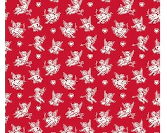 Letters to Cupid Red, quilters cotton by the half yard, Designer: My Mind's Eye, Riley Blake Fabrics C16982-RED