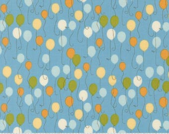 Animal Park Fun Bluebird 20961 12 by Stacy Iest Hsu for Moda Fabrics -sold by the half yard, A Float Novelty Balloons