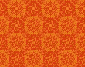 Lattice - Orange, Gloriosa Garden by Jane Sassaman from Freespirit, PWJS155.ORANGE, sold by the half yard