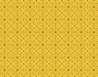 Marigold Yellow Gold, Pattern: Buttons, by Giucy Giuce Fabric from the Attic Collection, Andover Fabrics, Inc sold by Half Yard A-9978-Y