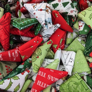 Christmas Fabric Scraps, bundles of 6, 13, 20 or 30, quilt fabrics, stash builder,  sizes are 9x10, 10x10, 9x11, fat 16ths, fat sixteenths