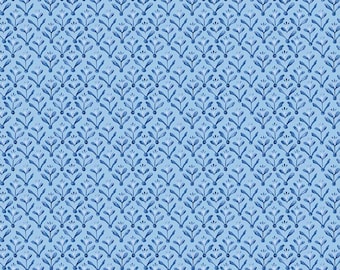 Sunshine & Dewdrops Leaves Sky by  Sandy Gervais for Riley Blake Designs C11974-SKY, sold by the half yard